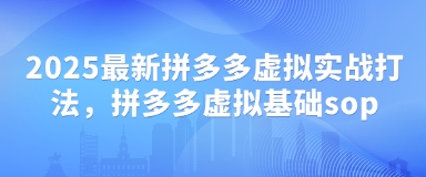 最新拼多多虚拟实战打法，拼多多虚拟基础sop-无双副业