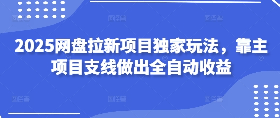 网盘拉新项目独家玩法，主项目支线实现全自动收益-无双副业