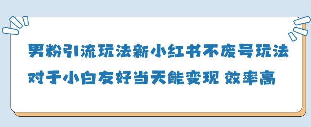 男粉引流新玩法，当天变现高效策略-无双副业
