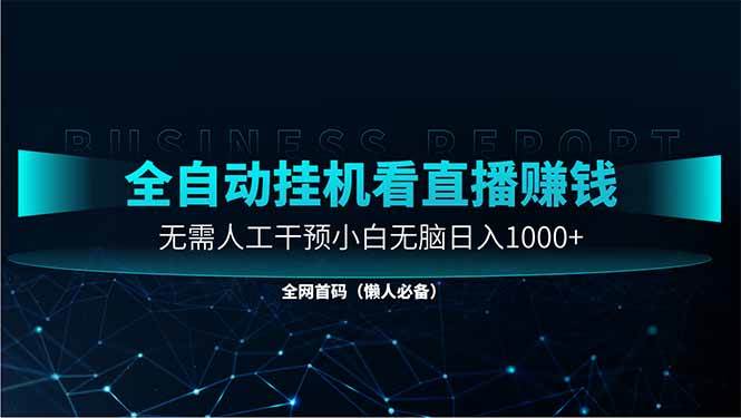 直播助手全自动看大平台直播赚钱，小白轻松日入1000-无双副业