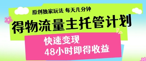 物流量主托管计划，独家玩法，快速变现，48小时收益揭秘-无双副业