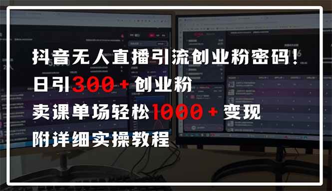 抖音无人直播引流创业粉实操教程 日引300+轻松变现-无双副业