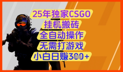 独家CSGO挂G搬砖全自动操作揭秘，小白轻松日入3张+-无双副业