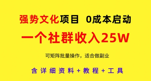 强势文化社群项目0成本启动矩阵操作原创教程-无双副业
