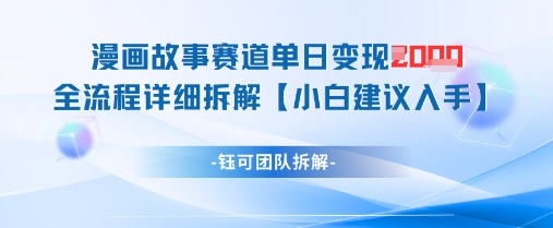 漫画故事赛道单日变现1k+全流程解析-无双副业