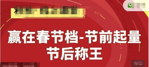 赢在春节档-淘系精品线上系列课助力节前起量-无双副业