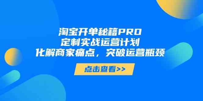 淘宝开单秘籍PRO定制实战运营计划解决商家痛点突破瓶颈-无双副业