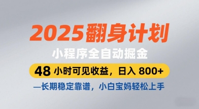 2025翻身计划，小程序全自动掘金-无双副业