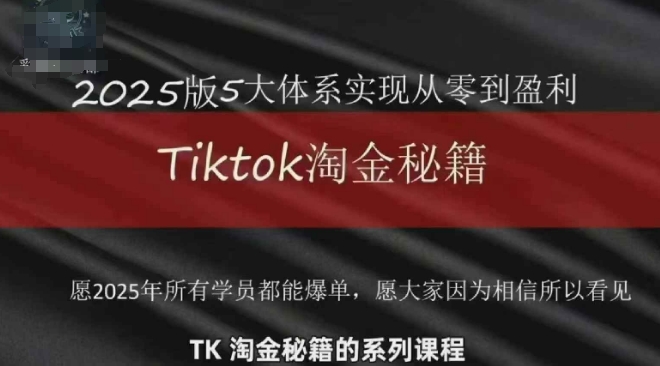 TikTok跨境2025淘金秘籍：从0到盈利变现指南-无双副业