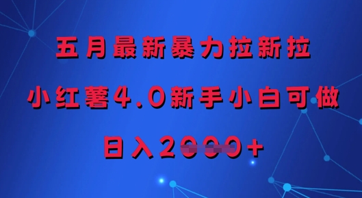 小红书4.0新手暴力拉新项目 日入多张轻松操作-无双副业