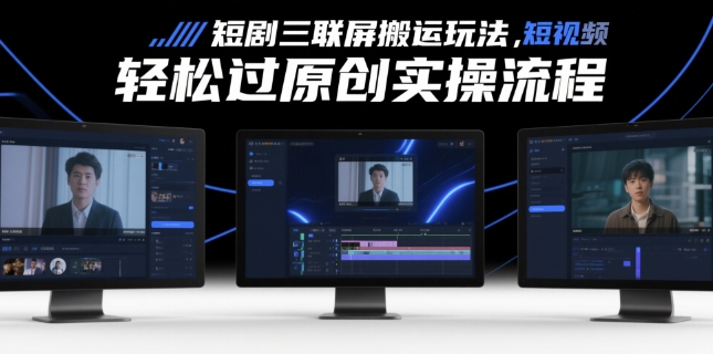 短剧三联屏搬运玩法实操流程-无双副业