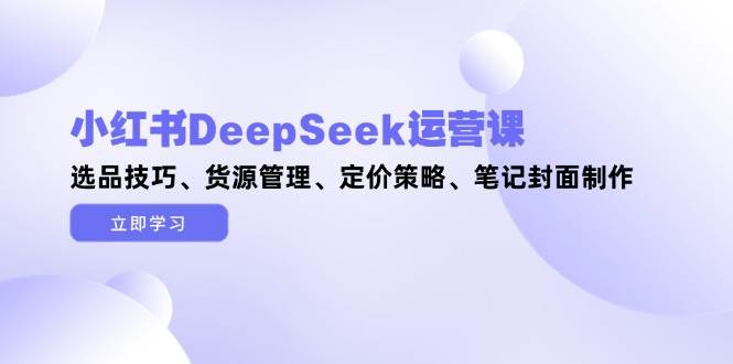 小红书DeepSeek运营课：选品技巧与爆款内容创作指南-无双副业