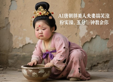 AI唐朝胖美人夫妻搞笑涨粉实操教程-无双副业