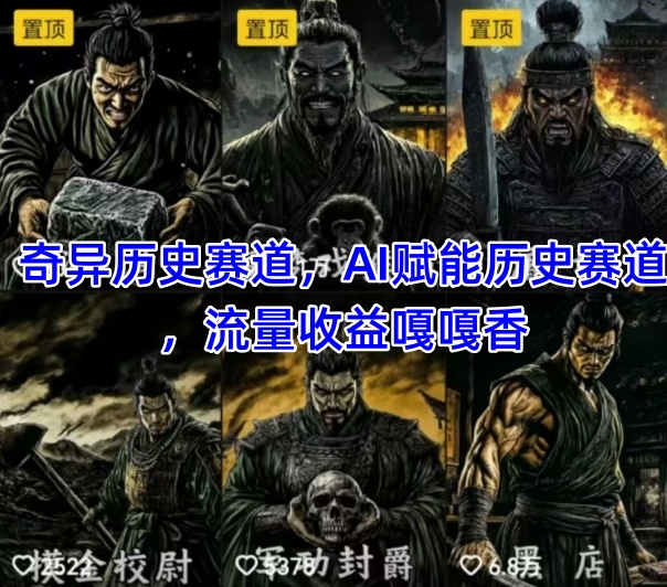 抖音AI赋能历史赛道高效创作视频实现流量变现-无双副业