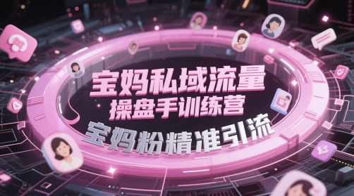 宝妈私域流量操盘手训练营精准引流技巧-无双副业