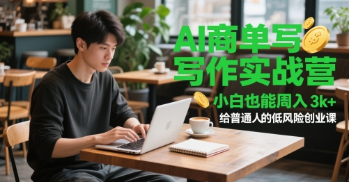 AI商单写作实战营，小白也能轻松周入3k+的低风险创业课-无双副业