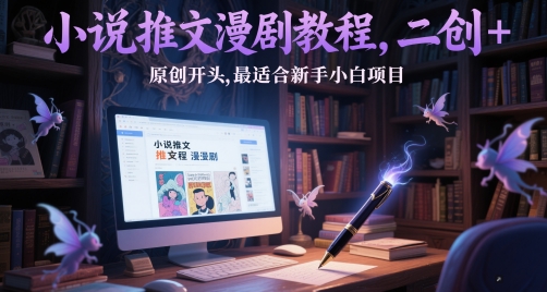 小说推文漫剧教程：新手小白也能轻松入门的二创与原创技巧-无双副业