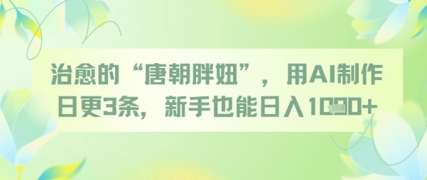 治愈系唐朝胖妞AI短视频制作与变现指南-无双副业