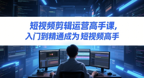 短视频剪辑运营高手课，从入门到精通掌握核心技能-无双副业