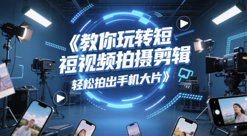 短视频拍摄剪辑技巧，轻松用手机拍出大片效果-无双副业