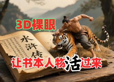 书本人物裸眼3D视频制作教程与流量变现技巧-无双副业