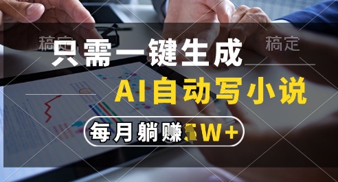 AI全自动写小说工具揭秘，一键生成120万字轻松赚钱-无双副业