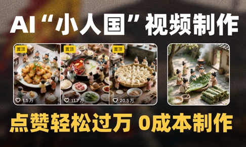 爆款微缩景观迷你小人国AI视频0成本制作教学-无双副业