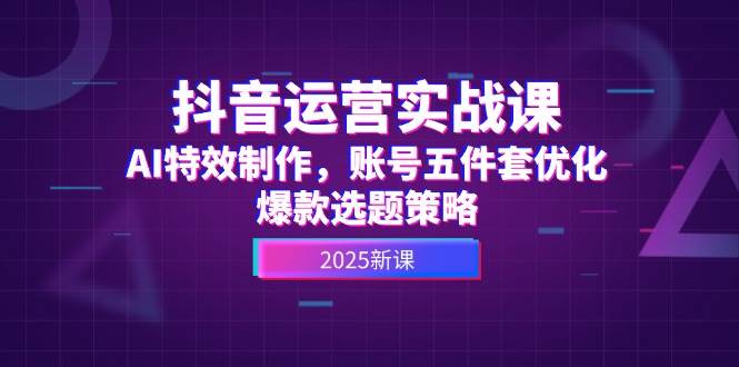 抖音运营与AI特效制作实战课：账号优化与爆款选题策略-无双副业