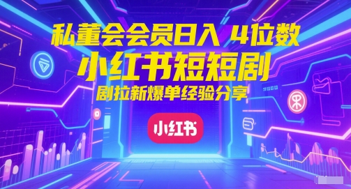 小红书红果短剧拉新爆单经验分享-无双副业
