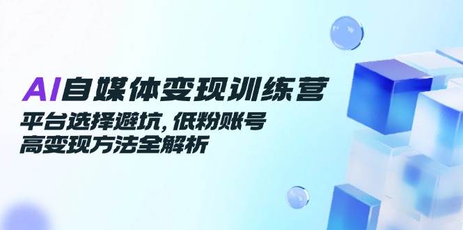 AI自媒体变现训练营：平台选择与低粉账号高变现方法-无双副业
