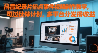 抖音纪录片热点视频制作教学及多平台收益指南-无双副业
