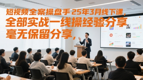 短视频全案操盘手线下实战课，一线经验干货分享-无双副业