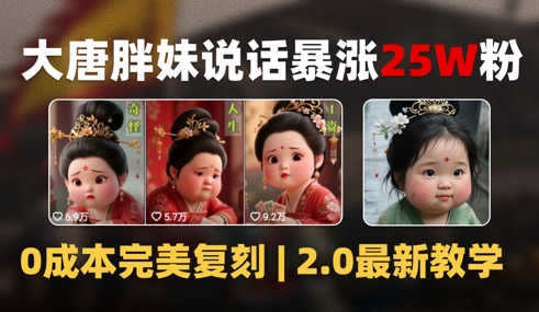 AI大唐胖贵妃说话2.0视频爆火变现攻略-无双副业