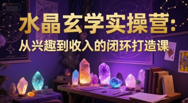 水晶玄学实操营：从兴趣到收入的闭环课程-无双副业