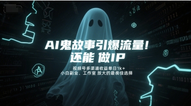 AI鬼故事引爆流量打造IP，视频号多渠道收益轻松日入1k+-无双副业