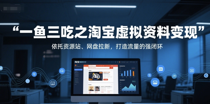 淘宝虚拟资料变现项目，打造流量闭环实现多重收益-无双副业