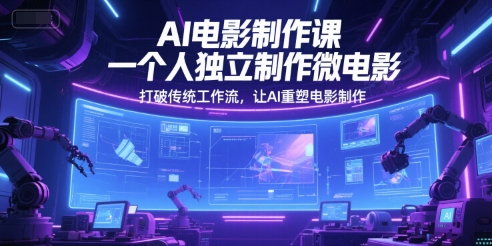 AI电影制作课教你独立制作微电影用AI重塑传统流程-无双副业