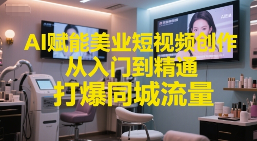 AI赋能美业短视频创作从入门到精通打爆同城流量-无双副业