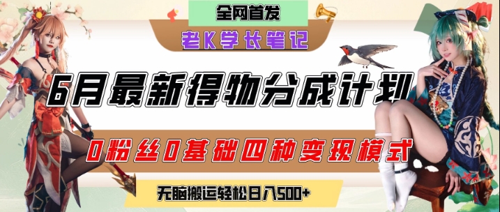 最新得物创作者分成计划2.0玩法，0粉丝0基础四种模式变现-无双副业