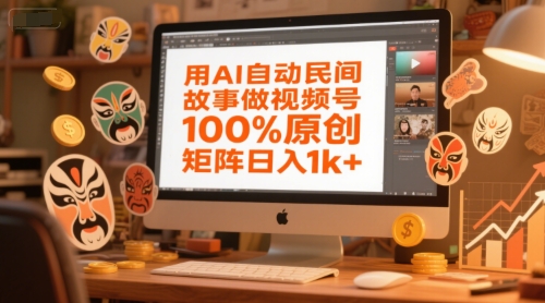 AI自动生成民间故事视频号原创玩法日入千元-无双副业