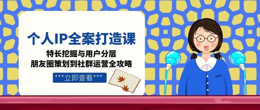 个人IP全案打造课：特长挖掘用户分层朋友圈策划社群运营-无双副业