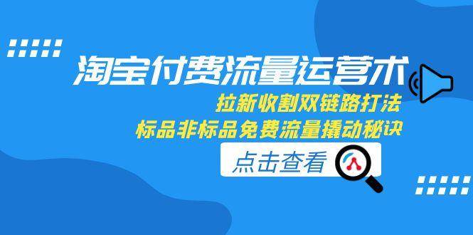 淘宝付费流量运营术，拉新收割双链路打法及免费流量撬动秘诀-无双副业