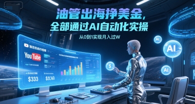 油管出海挣美金AI自动化实操从0到1实现月入过万-无双副业