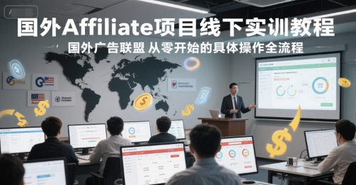 国外Affiliate项目线下实训教程与广告联盟操作全流程-无双副业