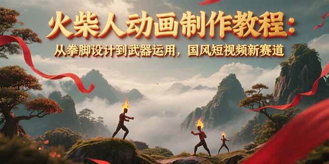 火柴人动画制作教程：从拳脚设计到武器运用-无双副业
