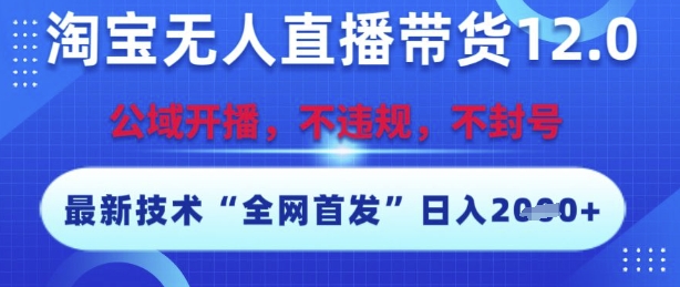 淘宝无人直播带货最新技术揭秘，操作简单开播爆单-无双副业