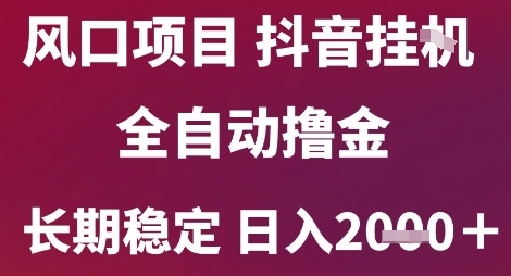 抖音无人挂G全自动撸金项目揭秘，长期稳定日入2k+-无双副业