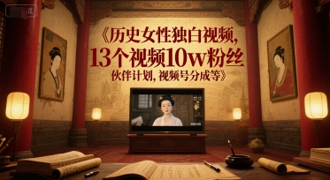 历史女性独白视频运营与变现全攻略-无双副业