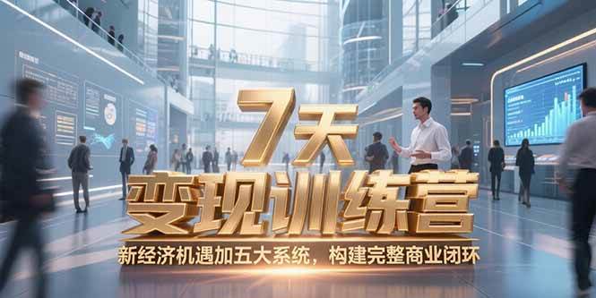 7天咨询师变现训练营，新经济机遇与五大系统构建商业闭环-无双副业