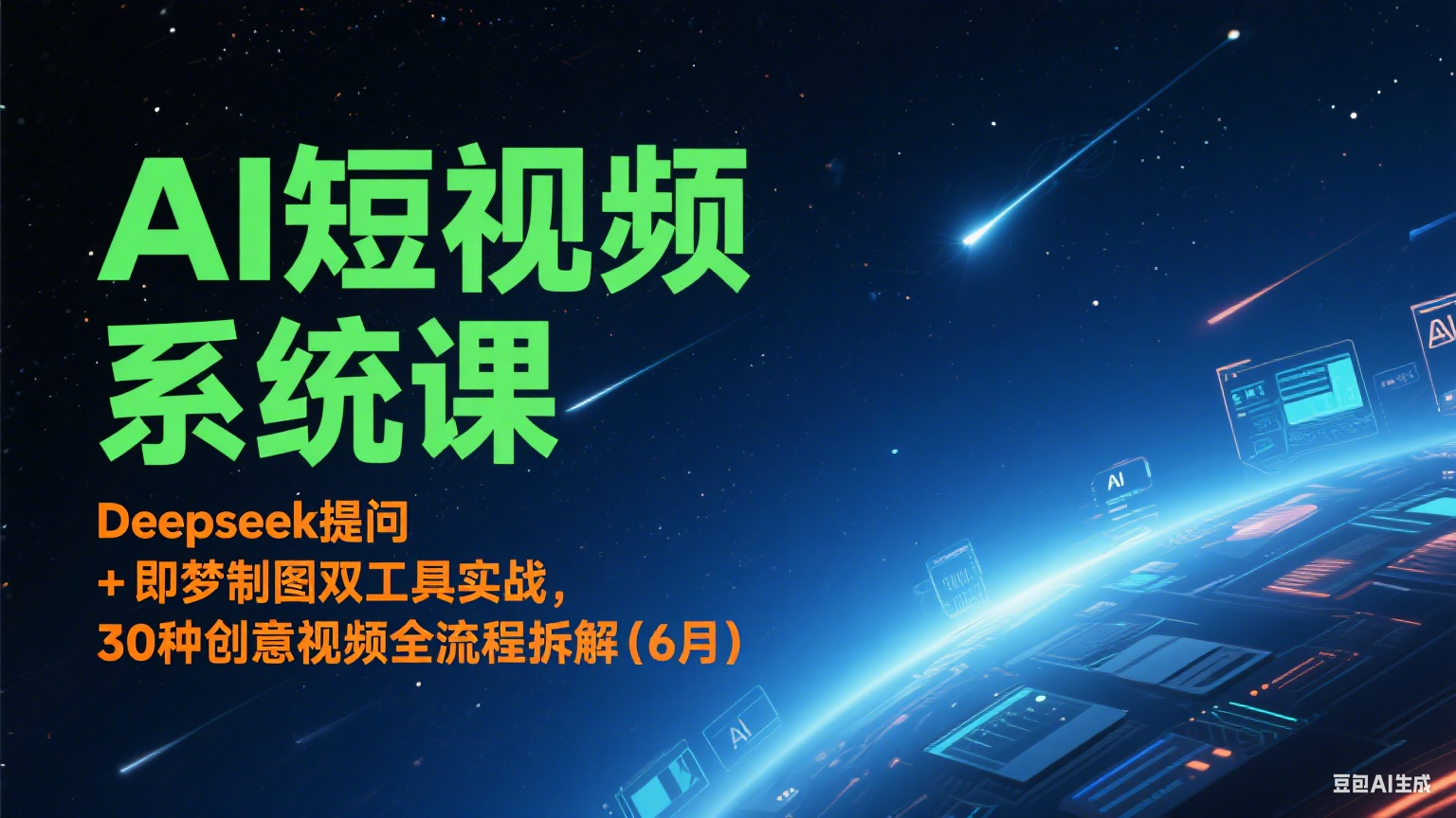 AI短视频系统课：Deepseek与即梦双工具实战30种创意视频制作-无双副业